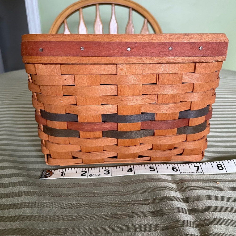 Longaberger Woven Wood Decorative Basket with Plastic Liner - Brown - Picture 3 of 9